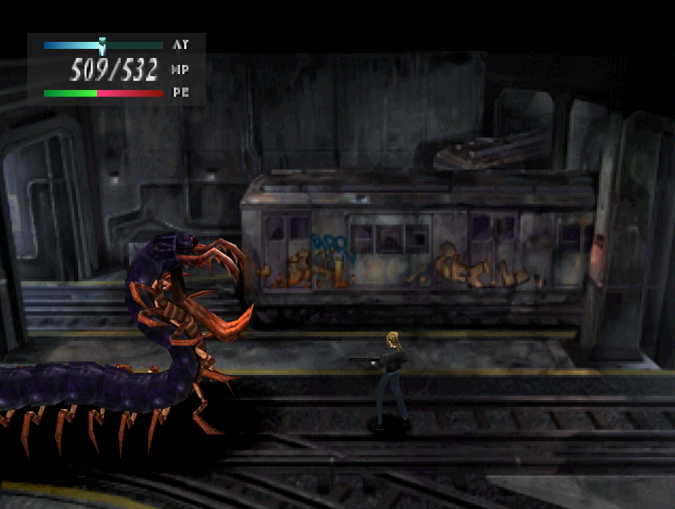 Centipede Boss on Train Tracks